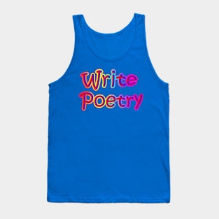 Write Poetry Neon Retro Rainbow Tank Top